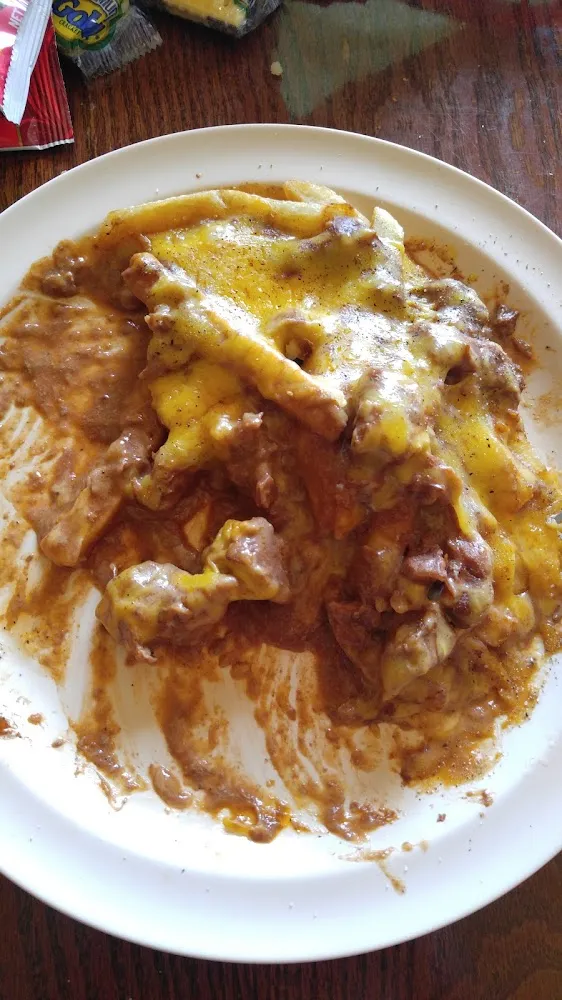 Fries with Cheese and Carne Guisada