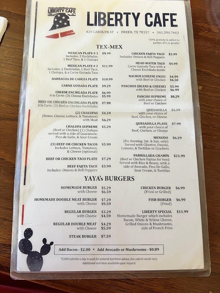 Liberty Cafe Menu image 3